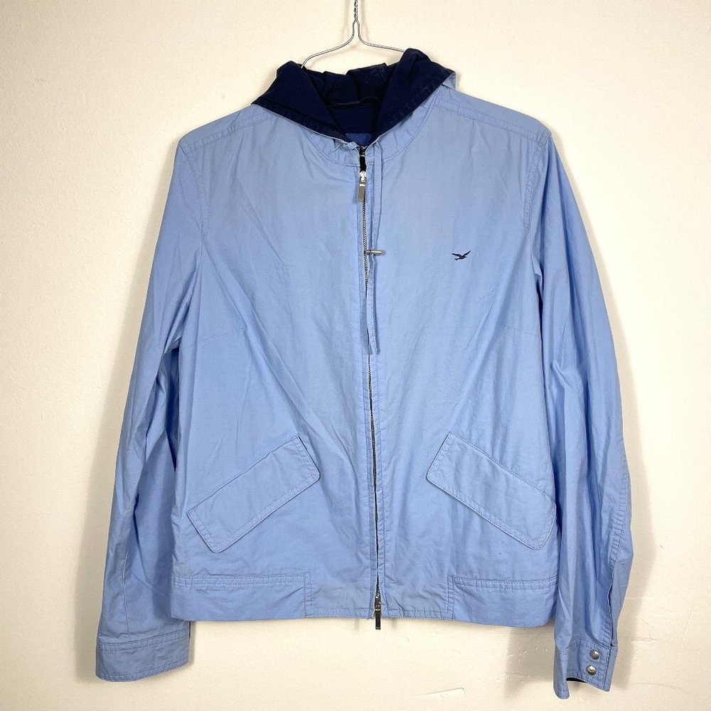 Faconnable Womens Blue Zippered Jacket Small